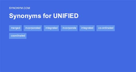 antonym unified|definition unified.